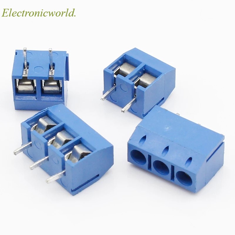 20 ชิ้น/ล็อต KF301-2P KF301-5.0-3P KF301 สกรู 2/3 Pin 5.0 มม.ตรง Pin PCB สกรู Terminal Block Connector สีฟ้า
