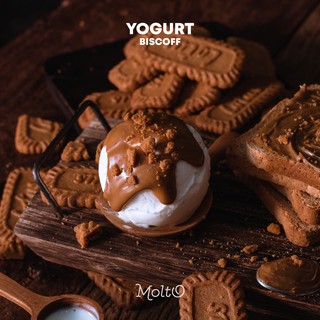 Yogurt Bisscoff (ไอศกรีม รสโยเกิร์ต บิสคอฟ 1 ถ้วย 16 oz.) - Molto premium Gelato