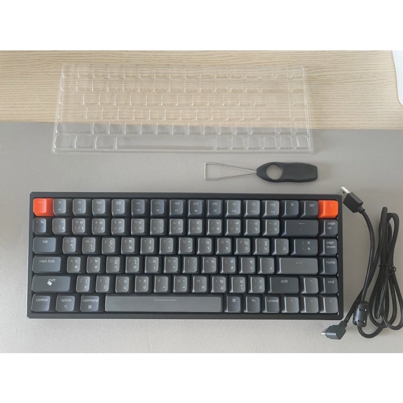 Keychron Keyboard K2 V.2 คีย์บอร์ดไร้สาย Red Switch (Hot-Swappable) สี Light Gray มือสอง