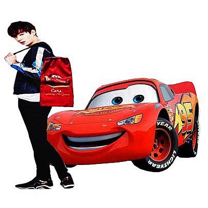McQueen Drawstring Bag Cars Lighting Backpack McQueen Backpack กระเป๋านักเรียนเด็ก กระเป๋าผลิตเอง