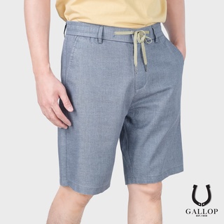 GALLOP : LINEN SHORTS กางเกงขาสั้นผ้าลินิน รุ่น GS9005 สีเทาเข้ม