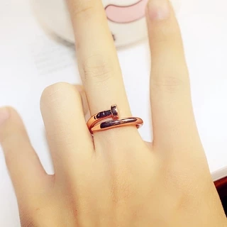 แหวนแฟชั่น รูปตะปู เปิดปรับขนาดได้ สไตล์เกาหลี สำหรับผู้หญิง