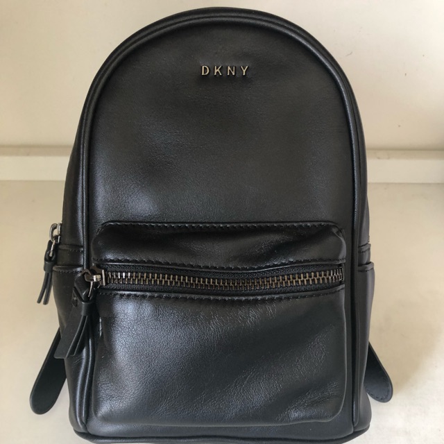 DKNY Black Nappa Leather Backpack