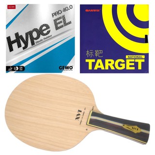 Pingpongsport ไม้ปิงปองประกอบ XVT ZLC KOTO ด้ามหางปลา + ยางปิงปอง GEWO HYPE EL PRO 40.0 + SANWEI TARGET NATIONAL