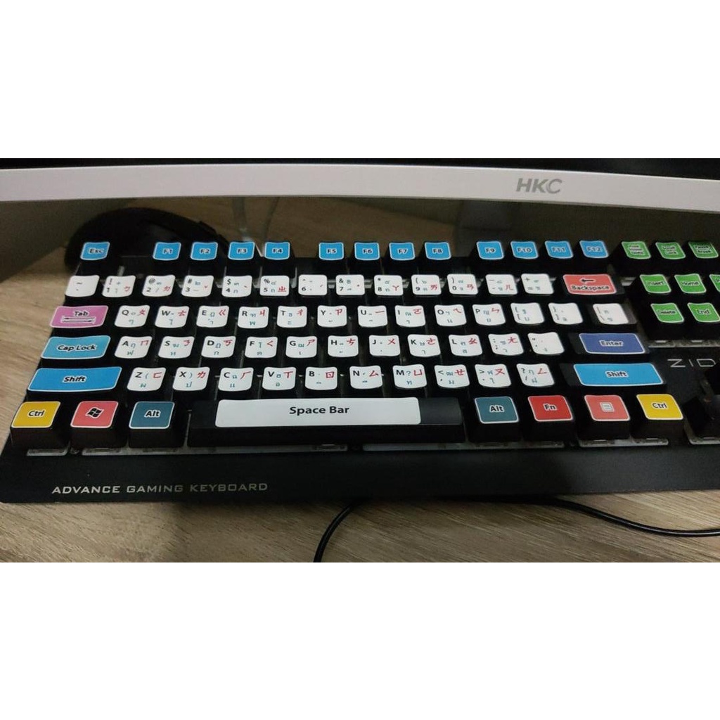 สติ๊กเกอร์แปะคีย์บอร์ด keyboard ภาษา ไต้หวัน (จู้อิน), อังกฤษ, ไทย (Taiwan, English, Thai)