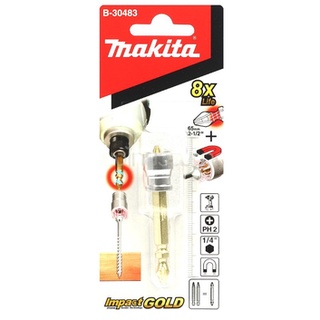 MAKITA​ ดอกไขควง+2X65 พร้อมปลอกแม่เหล็ก B-30483