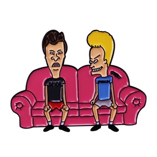 เข็มกลัด รูปการ์ตูน Beavis and Butthead Couch สําหรับติดปกเสื้อ หมวก และเข็มกลัด