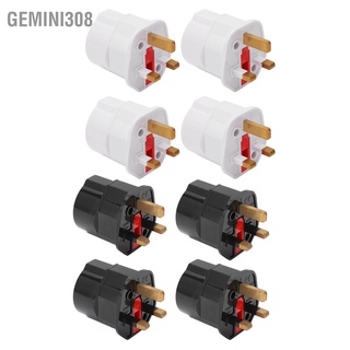 Gemini308 อะแดปเตอร์แปลงปลั๊ก Eu เป็น Uk 2 Pin 3 พร้อมฟิวส์ 250V 13A 4 ชิ้น