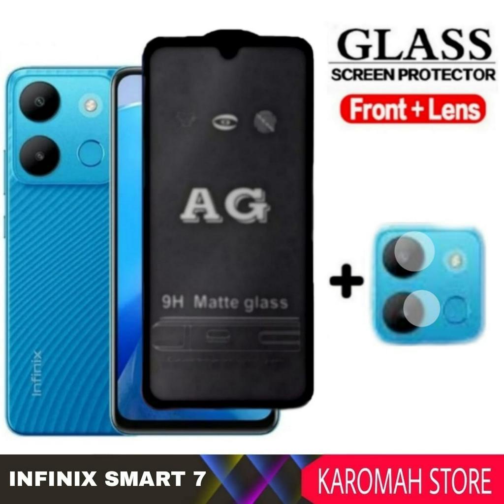 PACKAGE 2 INC 1 TEMPERED GLASS INFINIX SMART 7 9H MATTE GLASS - INFNIX SMART 7