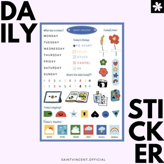 ★พร้อมส่ง★ DAILY STICKER สติ๊กเกอร์ PVC กันน้ำ ไดคัทพร้อมใช้งาน