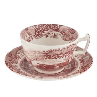 Spode Cranberry Italian Tea Cup and Sauce ถ้วยน้ำชาพร้อมจานรอง