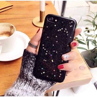 ♠️เคสดาววิ้งเงา สีดำขอบดำนิ่มทั้งอันไม่กัดเครื่อง🔱สวยหรูเข้ากับเครื่องทุกสี♥️