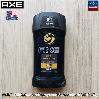 AXE® Gold Temptation AntiPerspirant &amp; Deodorant Stick 76g แอ๊กซ์ ผลิตภัณฑ์ระงับเหงื่อ-กลิ่นกาย โรลออนสติ๊ก สำหรับผู้ชาย