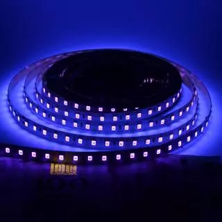 12v UV LED Strip อัลตราไวโอเลต 395-405nm 2835 SMD 60leds 120leds กันน้ํา 2pin สายไฟดําเนินการเทปโคมไฟสําหรับ DJ Fluorescence Party