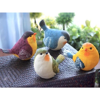 ครอบครัวนกสีเรซิ่น1เซ็ตมี4ตัว พร้อมส่งในไทย
