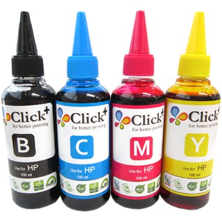 หมึกเติมอิงค์เจ็ท Click+ (HP) เทียบเท่า  4 สี 100 ml.