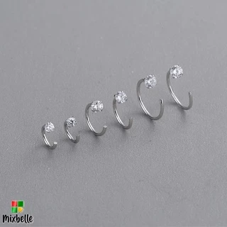 [พร้อมส่ง] ต่างหูห่วง แบบเกี่ยว จิวหู จมูก ขนาดเล็ก สไตน์มินิมอล [รหัส PC]