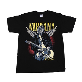 【hot sale】เสื้อยืดแขนสั้น พิมพ์ลายวงร็อค Nirvana Nirvana Kurt Cobain สีดํา สําหรับผู้ชาย