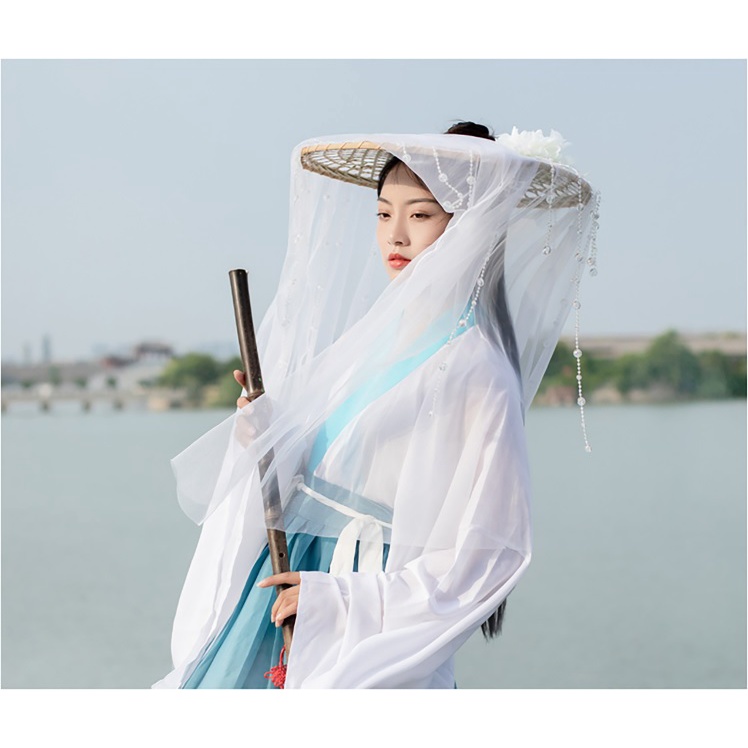 พร้อมส่งในไทย _หมวกจอมยุทธ์ สไตล์จีนโบราณ Hanfu ห้อยคริสตัล