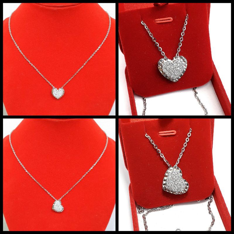 925 SILVER LOVE NECKLACE FASHION สร้อยคอผู้หญิงของแท้ 925 SILVER NECKLACE