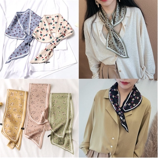 CICI ผ้าพันคอซาติน ผ้าพันคอผ้าไหมขนาดเล็กสไตล์เกาหลี ผ้าพันกระเป๋า Fashion Silk Scarf