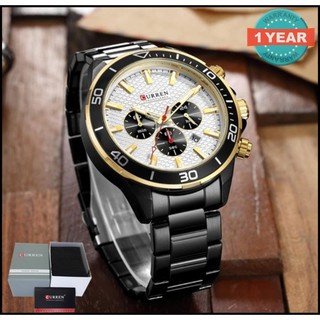 Curren นาฬิกาข้อมือผู้ชาย Chronograph เข็มเล็กๆใช้งานได้ มีวันที่  รุ่น C8309