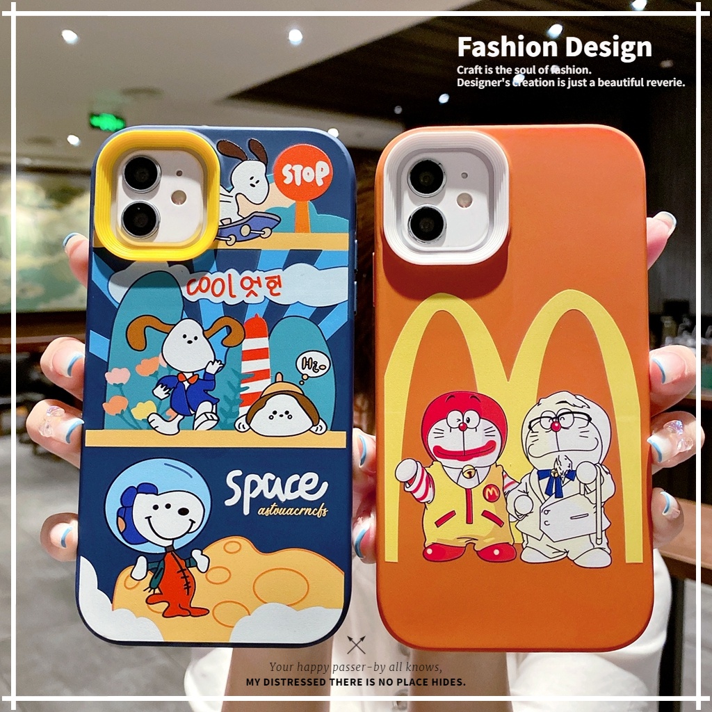 การ์ตูนสุนัขเครื่องแมวรูปซิลิโคนเหลวเคสโทรศัพท์สําหรับiphone 16 15 14 6s 7 8 plus XR 11 12 13 pro max 2 in 1 ThickenสีCandy
