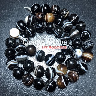 BLACK AGATE อาเกตดำ 8 มิล (High Quality) หินนำโชค หินมงคล หินแท้