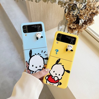 เคสโทรศัพท์มือถือ ลายการ์ตูนสุนัขน่ารัก สีแคนดี้ สําหรับ Samsung Galaxy Z Flip3 5G Flip4 Pocket