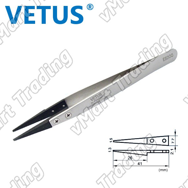 Vetus-00 ESD-safe Exchangeable Tip Precision Tweezer