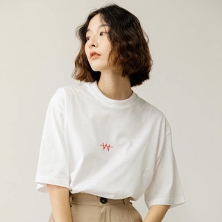 97X - W | สีขาว เสื้อOversize เสื้อโอเวอร์ไซส์ เสื้อยืด มินิมอล สไตล์เกาหลี