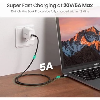 UGREEN USB C to USB C Cable มี 3 สี ดำ ฟ้า เขียว สายชาร์จ USB Type C 2.0 100W Power Delivery PD Charging (US316)