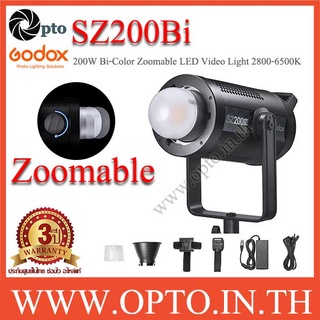 SZ200Bi Godox 150W Bi-Color Zoomable LED Video Light CRI97 2800K~6500K ไฟต่อเนื่องหัวซูมได้แสง2สี