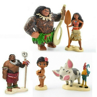 ฟิกเกอร์การ์ตูน Moana Action Figures 6 ชิ้น/เซต สําหรับตกแต่งเค้ก