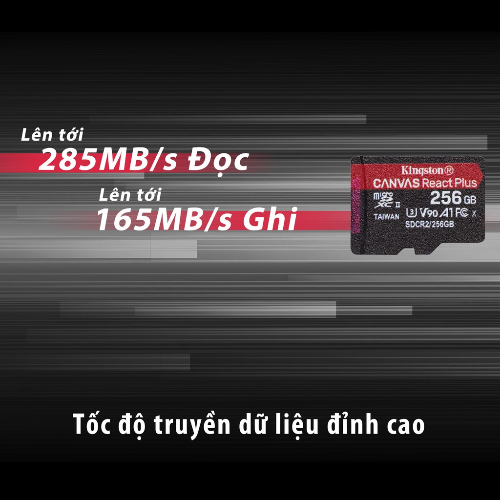 Kingston Canvas React Plus micSDXC memory card for 8K video recording ...