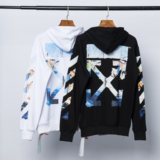 OFF WHITE Monet oil painting zipper hoodie