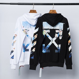 OFF WHITE Monet oil painting zipper hoodie