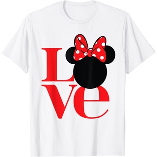 เสื้อยืดผ้าฝ้ายพรีเมี่ยม เสื้อยืด พิมพ์ลาย Minnie Love