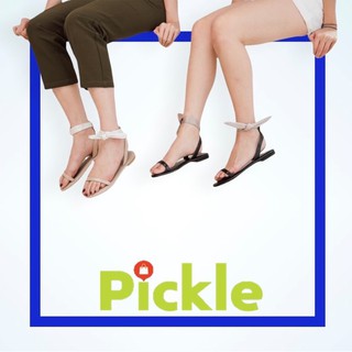 รองเท้าแตะ 🔥 แบรนด์ Plush Studios รองเท้าแตะแบบสวม รุ่น Lyla ดีเทลผูกโบว์ที่ข้อเท้า Pickle Online Fashion Outlet