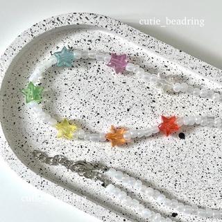 สร้อยคอลูกปัด | Rainbow stars necklace