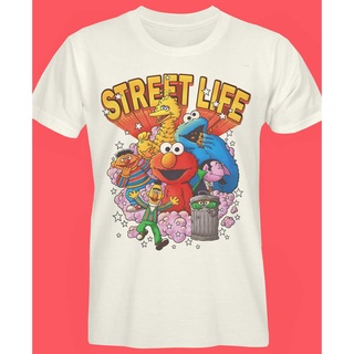 [S-5XL] เสื้อยืด ผ้าฝ้าย พิมพ์ลาย Sesame Street Life แฟชั่นฤดูร้อน สําหรับผู้ชาย และผู้หญิง