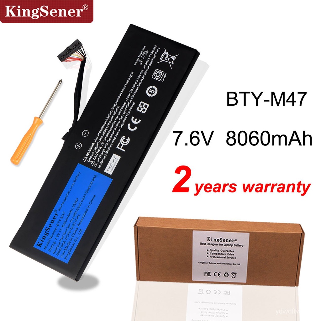 KingSener BTY-M47 แบตเตอรี่แล็ปท็อปสำหรับ MSI GS40 GS43 GS43VR 6RE GS40 6QE 2ICP5/73/95-2 MS-14A3 MS