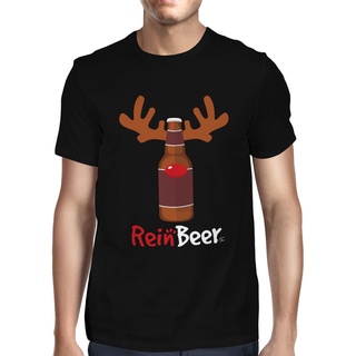 เสื้อยืดผ้าฝ้ายพิมพ์ลายขายดี เสื้อยืด พิมพ์ลาย Reinbeer Christmas Drink Novelty แฟชั่นฤดูร้อน สําหรับผู้ชาย