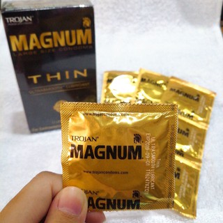 Trojan® Magnum™ THIN UltraSmooth™ Lubricant Condoms 6 or 12 Pieces #โตรจัน ถุง ยาง อนามัยขนาดใหญ่ 54mm Condom คอนดอม