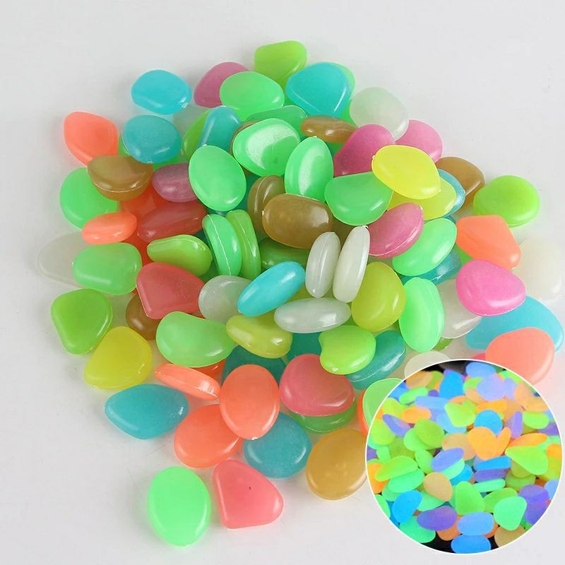 (พร้อมส่ง) หินเรืองแสง หินตกแต่ง 100ก้อน หินตู้ปลา รูปที่ 2