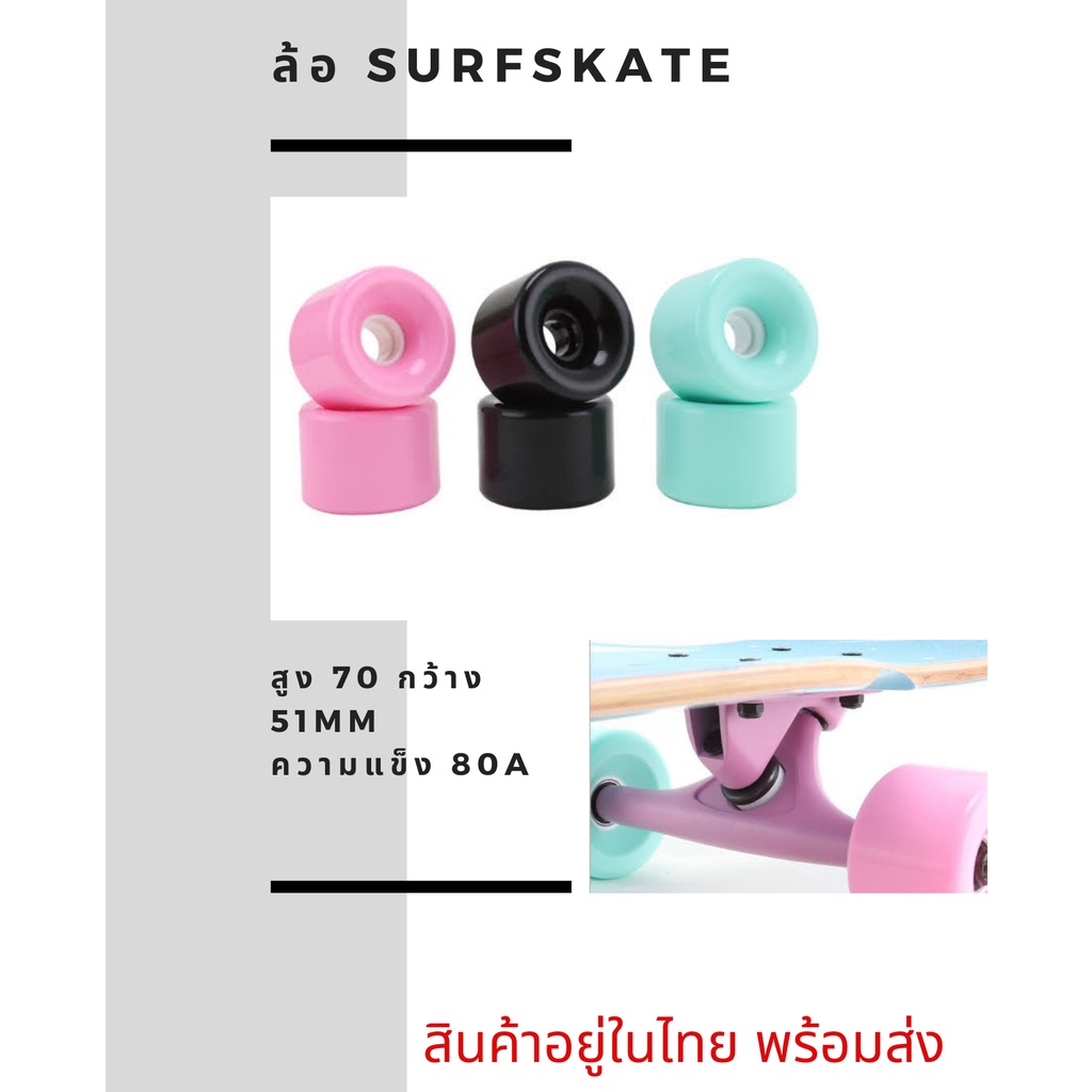 ล้อ Surfskate ขนาด 70*51mm ความแข็ง 80A จำนวน 2 ล้อ (1 ชุด ได้ 2 ล้อ) สินค้าพร้อมส่งจากไทย !!! Snap มันมากๆ ดังดีด้วย !!