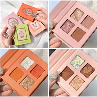 พร้อมส่ง/แท้ พาเลตต์​อายแชโดว์​ Ruhuatuo​ Eyeshadow​ 4​ สี เนื้อดินน้ำมัน เนื้อชิม​เมอร์ เนื้อกลิต​เตอร์​ สีสวย ติดทน