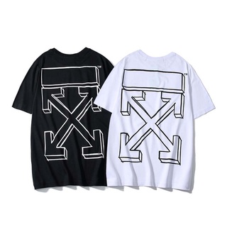 เสื้อยืด 2022 new mens and womens same style off-White fashion cotton printing short-sleeved T-shirt collar + tag