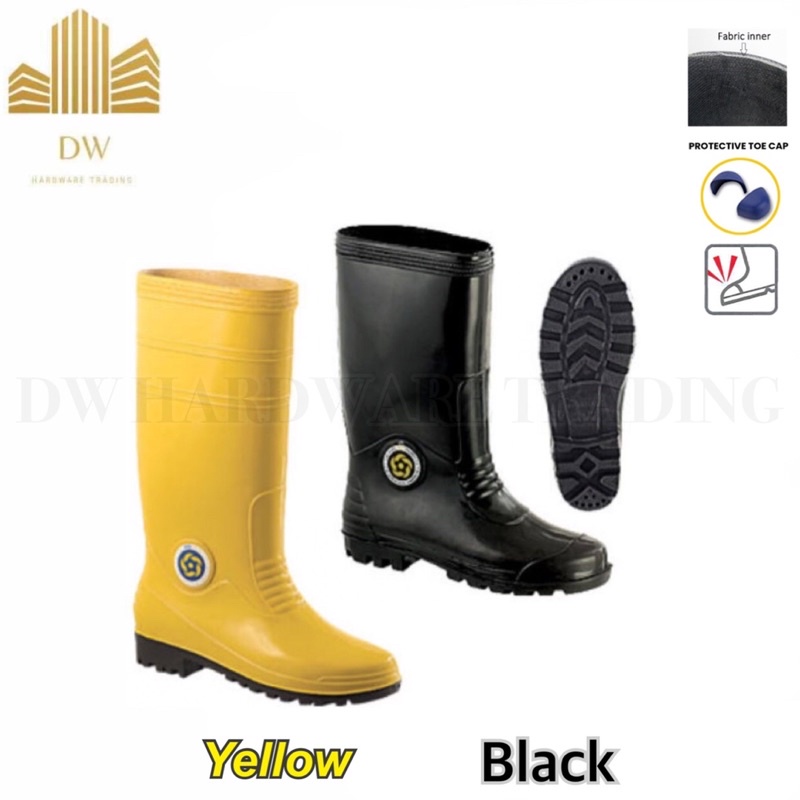 KORAKOH Safety Rubber Boot / Rubber Shoes Yellow & Black (5/38 6/39 7/40 841 9/42 10/43 11/44 )