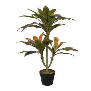 ต้นไม้ประดิษฐ์ ต้นไม้ปลอม Dracaena สีแดง พร้อมกระถาง ขนาด 75 ซม. สําหรับตกแต่งบ้าน และสวน